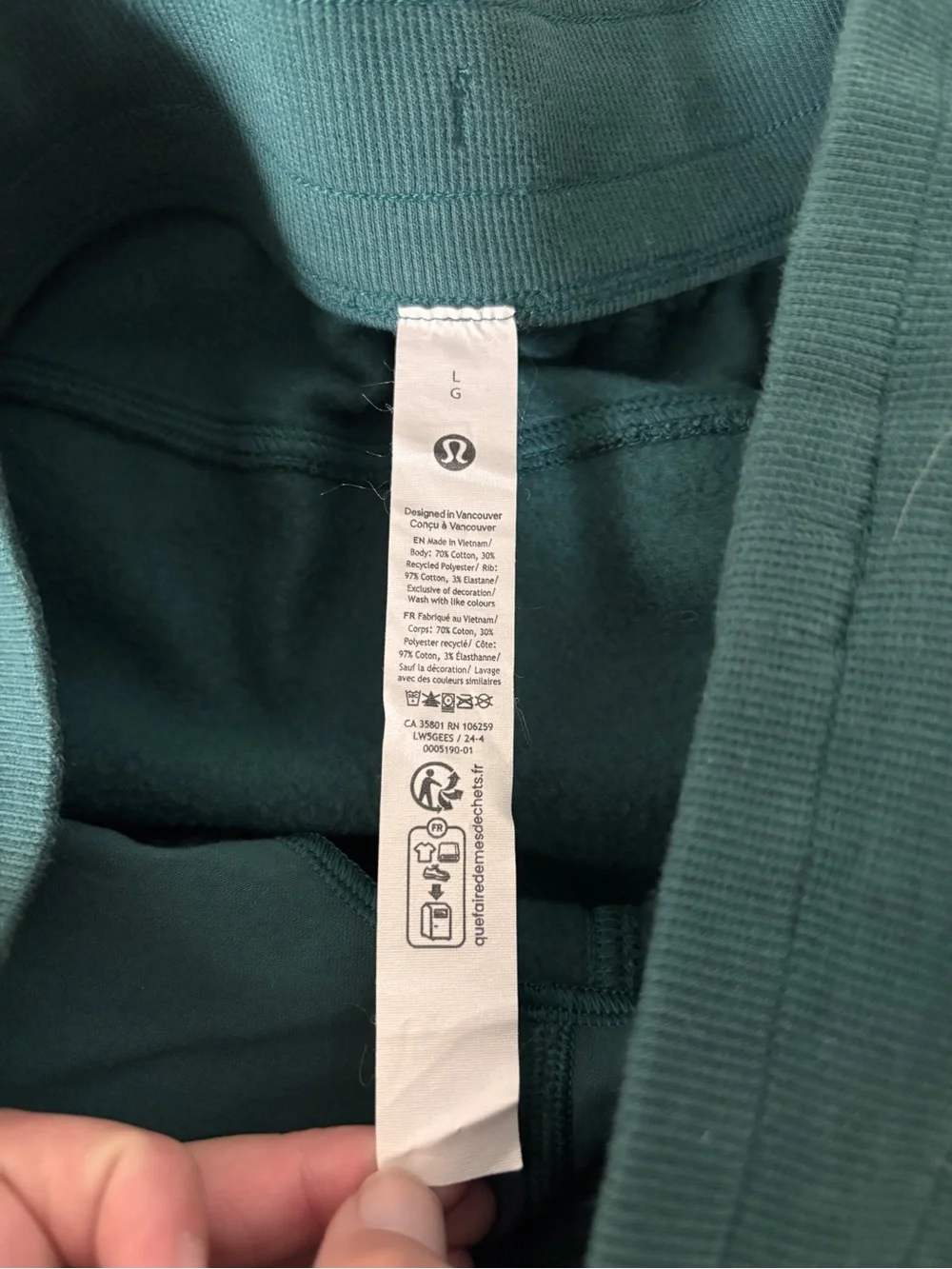 NWOT Lululemon Scuba Mid-Rise Wide-Leg Pant in Storm Teal Sz Large